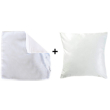 Housse blanche et coussin