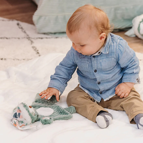 Doudou brodé chillos le paresseux et bébé