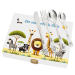 Couverts gravés dans leur coffret Animaux de la Savane - coffret blanc