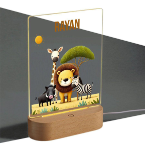 Lampe LED pour enfant imprimée Animaux de la Savane