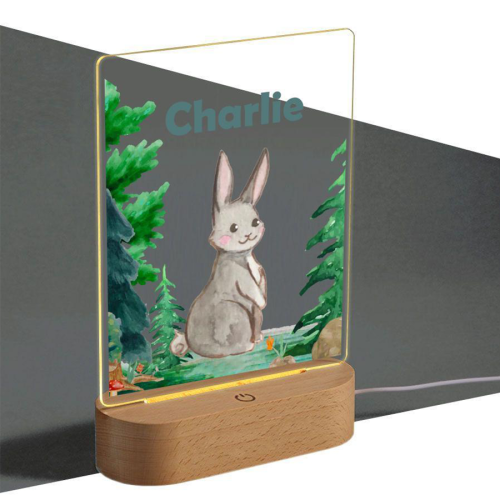 Lampe LED enfant imprimée Animaux des bois