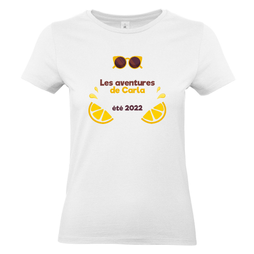 t-shirt femme blanc personnalisé plage