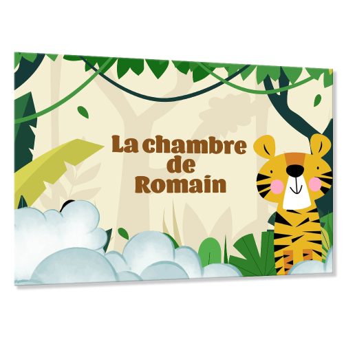 Plaque de porte pour enfant Jungle