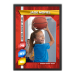 Affiche cadre noir basket fille rouge 