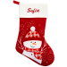 Botte de Noël rouge bonhomme de neige