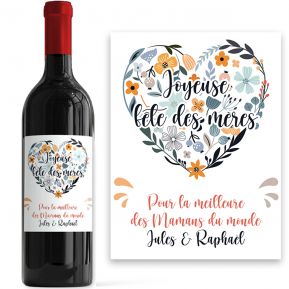 Bouteille de Vin de Bordeaux avec étiquette personnalisée