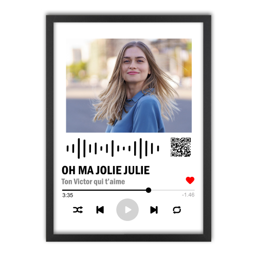 Votre chanson personnalisée sur un poster encadré