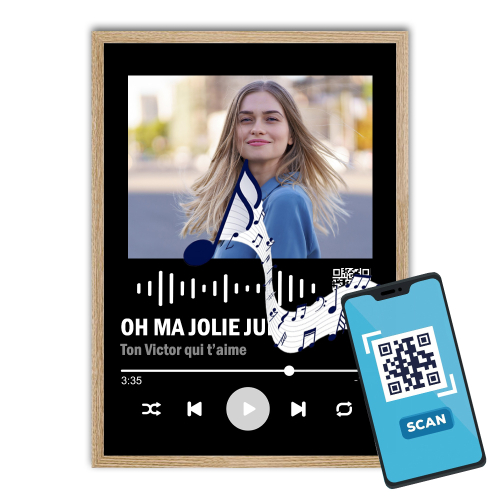 Votre chanson personnalisée sur un poster encadré