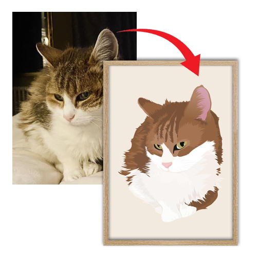 Tableau illustration animal chat transformation