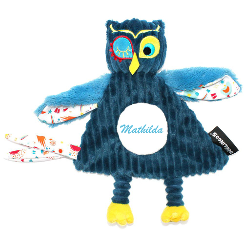 Doudou brodé astros le hibou personnalisé