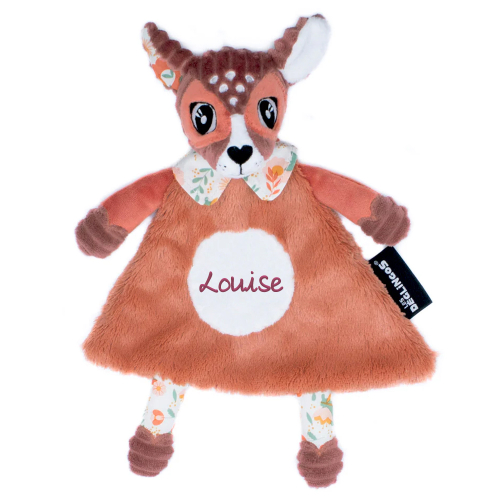 Doudou bébé Mélimélos la biche brodé