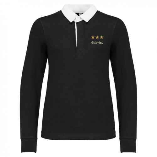 Polo de rugby enfant personnalisé noir