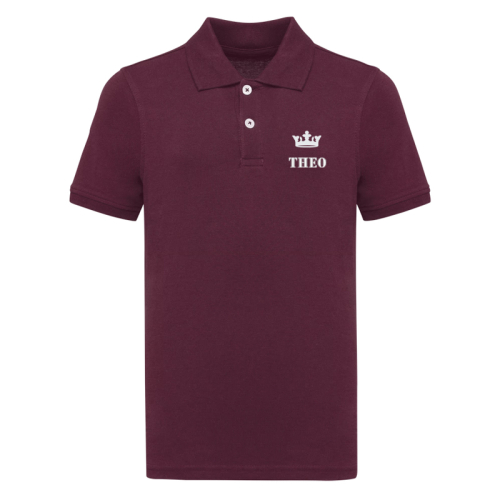 Polo enfant bio lie de vin