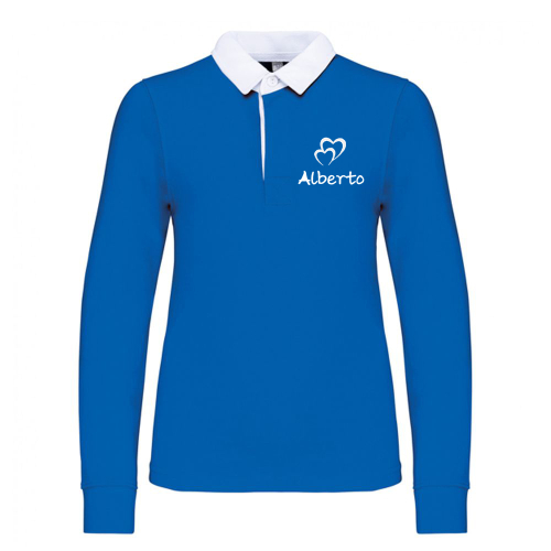 Polo de rugby enfant personnalisé bleu