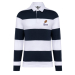 Polo de rugby rayé brodé marine et blanc avec un prénom