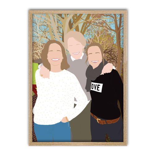 Portrait illustration moderne famille