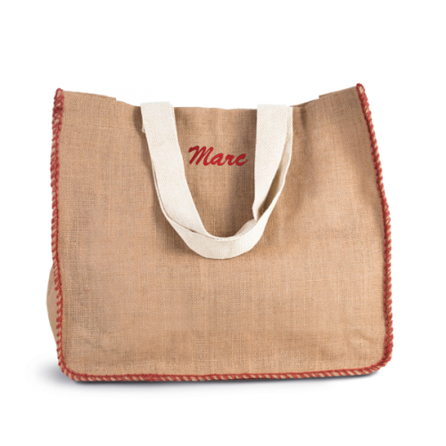 Sac en jute avec coutures apparentes baige