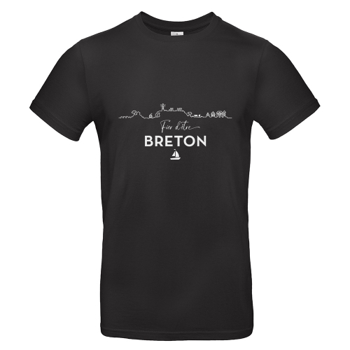 T-shirt homme noir Fier d'être Breton