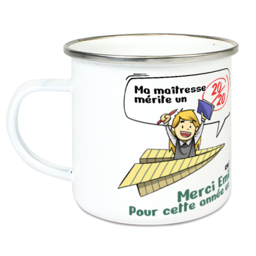 Tasse émaillée Prof 20-20 personnalisée