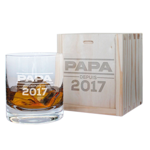 Verre à whisky gravé papa depuis 